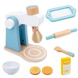 Fridja Children Kitchen Wooden Playset Toys Kitchen Utensils Set Wooden Mixer