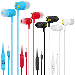Set Of 4 UrbanX R2 Wired in-Ear Headphones With Mic For vivo Y67 with Tangle-Free Cord Noise Isolating Earphones Deep Bass In Ear Bud Silicone Tips