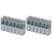 2 x Battery Cases by Powerpax Slim Line AA Battery Caddy Clear - Each Holds 12 AA Batteries