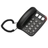 Mixfeer Black Corded Phone with Big Button Desk Landline Phone Wall Mountable Telephone Support Hands-Free/Redial/Flash/Speed Dial/Ring Control for Elderly Seniors Home Office Business Hotel