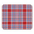 KDAGR Patchwork Tartan Plaid Pattern Checkered in Moderate Blue Light White and Bright Red Picnic Mousepad Mouse Pad Mouse Mat 9x10 inch