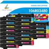 True Image 20-Pack Compatible Toner Cartridge for Xerox 106R03480 Phaser 6510N 6510DNM 6510DNI WorkCentre 6515N 6515DNM 6515DNI Printer (5*Black 5*Cyan 5*Magenta 5*Yellow)