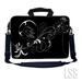 LSS 17 inch Laptop Sleeve Bag Notebook with Extra Side Pocket Soft Carrying Handle & Removable Shoulder Strap for 16 17 17.3 17.4 - Vines Black and White Swirl Floral