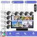 {Wireless Security Camera System with 10-inch monitor} 2K Dual Antenna Signal Enhancement 8Pcs 3.0MP Home IP Cameras Indoor/Outdoor CCTV Surveillance System 8 Channel 5.0MP NVR AI Human Detection
