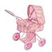 Lissi Deluxe Baby Doll Stroller Pram for Dolls Pink with Stripes