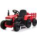 iRerts 12V Kids Ride On Tractor with Trailer Battery Powered Electric Vehicles for Kids Boys Girls Gifts Kids Ride on Toys with USB Music LED Lights 3 Gear Shift Kids Electric Tractor Red