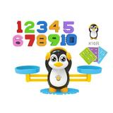 Kids Toy Cartoon Animals Digital Board Game Learning Toys Teaching Material Math Toy Smart Monkey Balance Scale Number Board Game Educational Math Toy PENGUIN