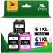 61XL Ink Cartridges Replacement for HP 61 XL Black and Color Combo Pack Work with Envy 4500 5530 5535 5534 DeskJet 2540 1010 1000 OfficeJet 4630 2620 4635 3-Pack (2 Black 1 Color)