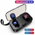 True Wireless Earbuds TWS Bluetooth Headphones in-Ear Stereo Bluetooth V5.0 Earphones High Definition Mic Rechargable Wireless Headphones (Clear Calls IPX5 24 Hours Playtime) - Black