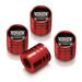 Cadillac Crest Logo in Black on Red Aluminum Cylinder-Style Tire Valve Stem Caps