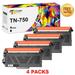 Toner Bank Compatible Toner Cartridge Replacement for Brother TN 750 TN-750 High Yield (Black 4-Pack)