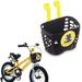 Kid s Bike Basket MINI-FACTORY Cute Dinosaur Pattern Bicycle Handlebar Basket for Boys - Black basket + Cute Blue Dino