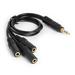 JUNTEX 3 Way Splitter Adapter Aux Cable for Speaker MP3 Player Gold Plated Adapter