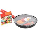 Kitchen Cookware Playset Funny: 8PCS Cooking Play Toy Fake Food Playset for Kids