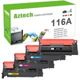 A AZTECH 4-Pack Compatible for HP 116A Toner with Chip for HP W2060A 116A Toner Cartridge for Color Laser 150 MFP 178 Series MFP 179 Series Printer Ink (Black Cyan Magenta Yellow)