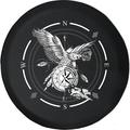 Spare Tire Cover Compass Hawk Compass Clock Tattoo Style Wheel Covers Fit for SUV accessories Trailer RV Accessories and Many Vehicles