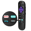 UrbanX Remote for 1-clicktech TV Model 8541547530 and All Roku TV for Hisense TCL Sharp ONN Hitachi Element Westinghouse LG Sanyo JVC Magnavox Built-in Roku TV w/ 4 Keys (Netflix Sling Now Hulu)