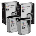 LD Remanufactured Ink Cartridge Replacement for HP 82 CH565A (Black 2-Pack)