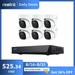 Reolink 8CH 8MP Outdoor POE Security Camera System 6pcs Person/Vehicle Detection Smart Dome Camera 8CH POE NVR with 2TB HDD 24/7 Recording RLK8-820D6-A