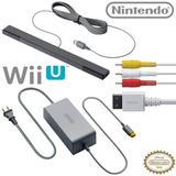 Nintendo Wii U Accessory Kit - AC Adapter WUP-002 Composite AV Cable RVL-009 and Sensor Bar RVL-014 - OEM Original Nintendo Wii U Accessories (Used)