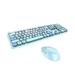 MOFii Wireless Keyboard and Mouse Set 2.4G Wireless 104 Keys Keyboard Colorful Compact Cute Retro Keyboard with Circular Suspension Key Cap for PC Desktop Computer Laptop Blue