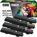 Cool Toner Compatible Toner Replacement for Dell 593-BBBU for Dell C2660 C2660dn C2665dnfï¼ˆ3 * Black Cyan Magenta Yellow 6-Pack)