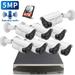 ã€�5.0MP Two Way Audioã€‘ PoE Security Camera System 8pcs 5MP Wired Backstreet PoE IP Cameras 8 Channel NVR Recorder with 4TB HDD 24/7 Video Complete Surveillance Systems for Outdoor/Indoor Use