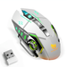 Rechargeable Wireless Bluetooth Mouse Multi-Device (Tri-Mode:BT 5.0/4.0+2.4Ghz) with 3 DPI Options Ergonomic Optical Portable Silent Mouse for Oppo F11 White Green