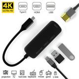 USB C Hub 4-in-1 USB C Adapter with 4K USB C to HDMI Hub USB 3.0 Thunderbolt 3 Multiport Hub Compatible with MacBook Pro XPS iPad Pro Micro USB 100W Power Delivery