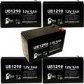 5x Pack - Compatible Power Equipment PM127 Battery - Replacement UB1290 Universal Sealed Lead Acid Battery (12V 9Ah 9000mAh F1 Terminal AGM SLA) - Includes 10 F1 to F2 Terminal Adapters