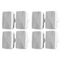 (8) Rockville WET-7020W White 70V 5.25 Commercial Indoor/Outdoor Wall Speakers