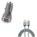 Type-C 6ft USB Cable w 36W Fast Car Charger for Samsung Galaxy A72 5G/A52 5G/A42 5G/A32 5G/A12 5G - Charger Cord Power Wire 2-Port USB Y3V Compatible With Galaxy A72 5G/A52 5G/A42 5G/A32 5G/A12 5G