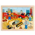1 Pack Wooden Jigsaw Puzzles For Kids Ages 3-10 24 Pieces Engineering Vehicle Puzzles Preschool Educational Toys For Boys and Girls Toddlers