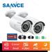 SANNCE 2PCS Ultra HD 5MP Poe Camera Outdoor Weatherproof Security Network Bullet EXIR Night Vision Email Alert CCTV Wired Camera Kit