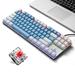 iBlancod K87 87 Keys Wired Mechanical Keyboard Metal Panel Two-color Injection Keycap 20 Light Effects White Blue(Red Sw