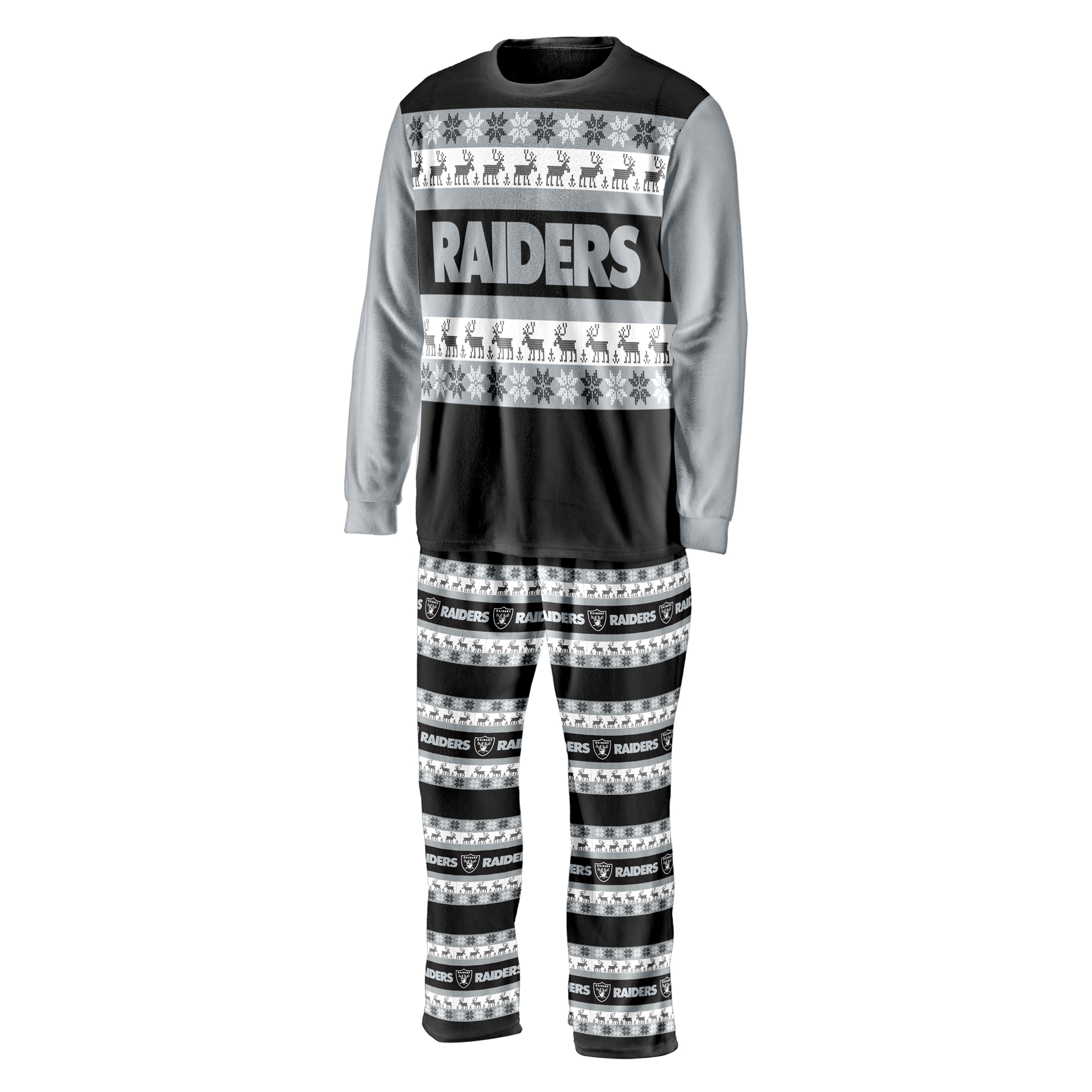 Las Vegas Raiders Forever Collectibles 2022 kitschiger Pyjama mit Rundhalsausschnitt – Herren Image