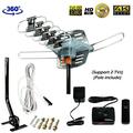 HDTV 1080P Outdoor Amplified Digital Antenna 360 Rotor HD TV UHF VHF FM 150 Mile