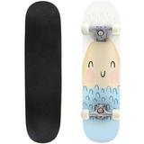 Cute Vector Illustration with Smiling Sunset Hiding Behind the Waves Outdoor Skateboard Longboards 31 x8 Pro Complete Skate Board Cruiser