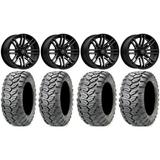 MSA Black Rogue 15 ATV Wheels 27 Ceros Tires Can-Am Commander Maverick Renegade Outlander Defender