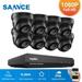 SANNCE 1080p 8CH Video Surveillance System 5-in-1 CCTV DVR Recorder with 8pcs Waterproof Wired Surveillance Cameras