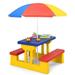 Costway Kids Picnic Table Set W/Removable Umbrella Indoor Outdoor Garden Patio