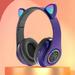 EQWLJWE Headset Cat Ear Bluetooth Headset B39 Cat Ear Cute Cat Ear Wireless Headset LED Flashing Light A Gift For Friends And Children Bluetooth Headset Holiday Clearance