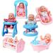 Playworld Set Of 6 Scary Baby Mini Dolls W Ith Cradle High Chair W Alker Bathtub Swing And Baby Seat Scare Your Friends! - Multicolor