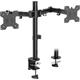 WALI Dual LCD Monitor Fully Adjustable Desk Mount Stand Fits 2 Screens up to 27 inch 22 lbs. Weight Capacity per Arm (M002) Black Dual Arm