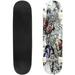 Floral seamless with colorful butterflies and engraved peony flowers Outdoor Skateboard Longboards 31 x8 Pro Complete Skate Board Cruiser