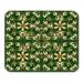 LADDKE Ancient Classic Golden Floral Brocade Pattern Glass Metal on Green and Yellow Colors Antique Mousepad Mouse Pad Mouse Mat 9x10 inch