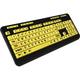 Adesso AKB-132UY EasyView Luminouse high contract 4X large print yellow keycap multimedia USB keyboard for low vision