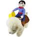 Cowboy Rider Dog Costume for Dogs Clothes Knight Style with Doll and Hat for Halloween Day Pet Costume