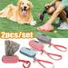 Cheers.US 2 Pcs Dog Poop Waste Bags Holder Cute Doggie Poo Bags Dispenser for Pet Leash Trash Waste Bags Carrier for Cradle Car Bags Fastener Button Cells Dog Walking Accessory