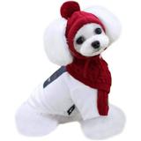 AVEKI Van Caro Knitted Doggie Scarf and Hat Puppy Dogs Lovely Winter Outfits